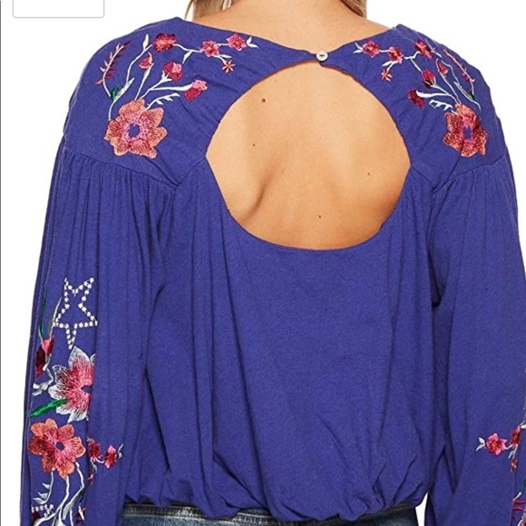 FREE PEOPLE Lita Embroidered Bell sleeves Top - Picture 4 of 7